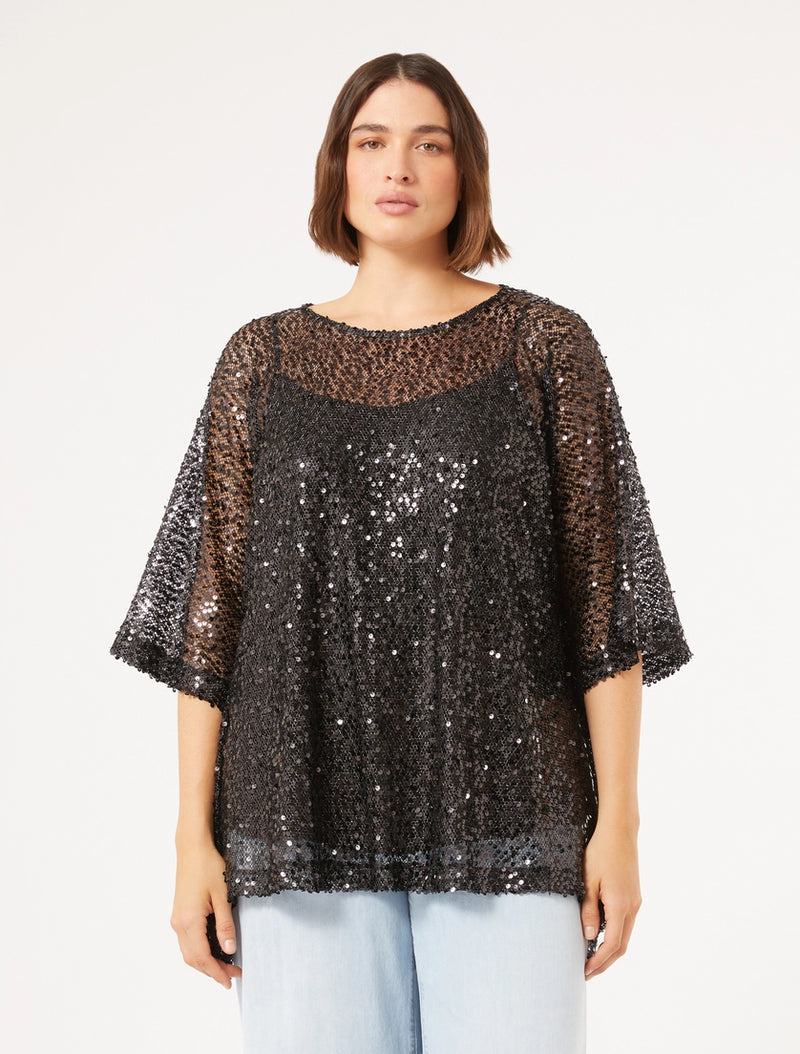 Poncho a rete con paillettes PERSONA BY MARINA RINALDI