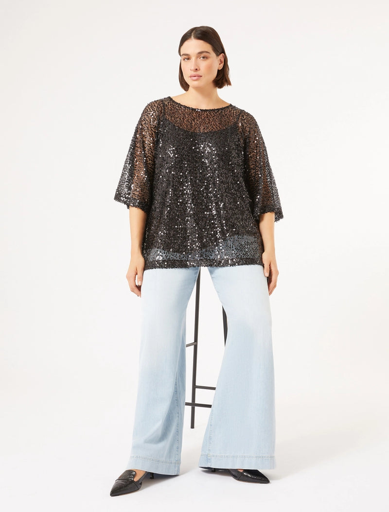 Poncho a rete con paillettes PERSONA BY MARINA RINALDI