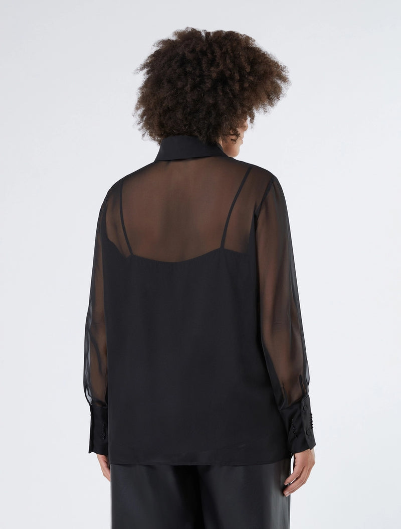 Camicia in chiffon con ricami - NERO PERSONA BY MARINA RINALDI