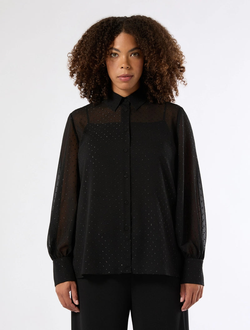 Camicia in creponne lamé - NERO PERSONA BY MARINA RINALDI