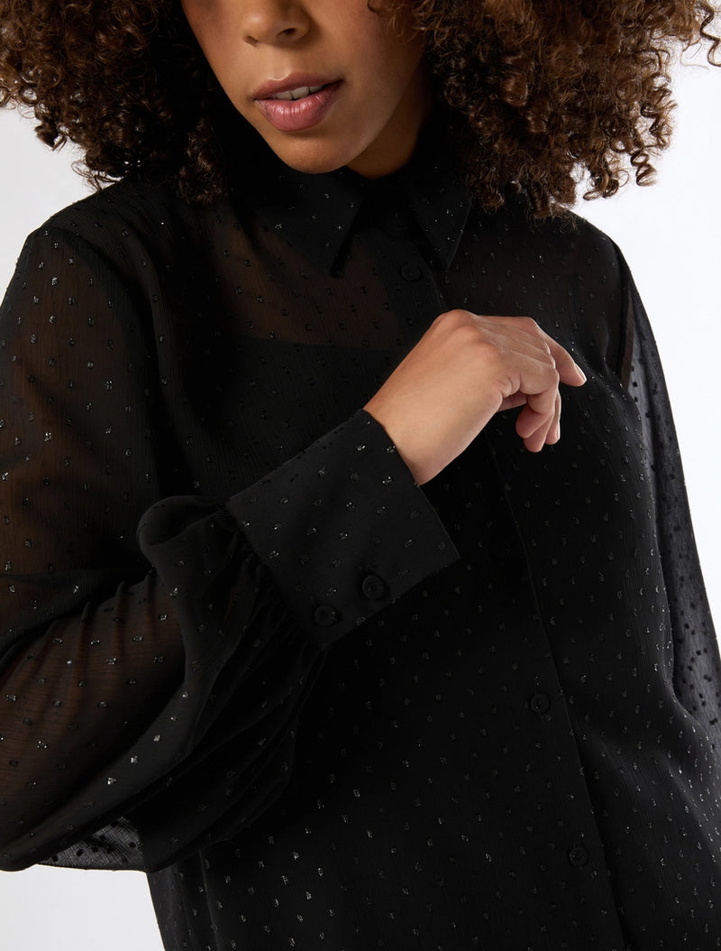 Camicia in creponne lamé - NERO PERSONA BY MARINA RINALDI