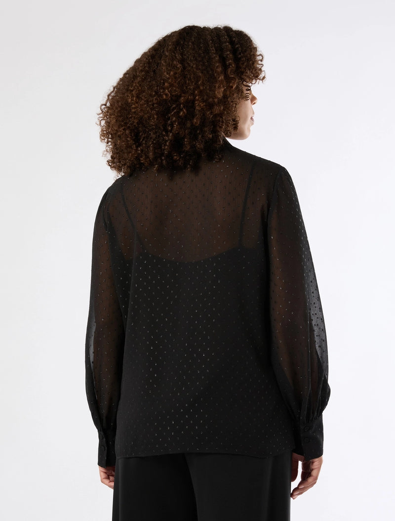 Camicia in creponne lamé - NERO PERSONA BY MARINA RINALDI