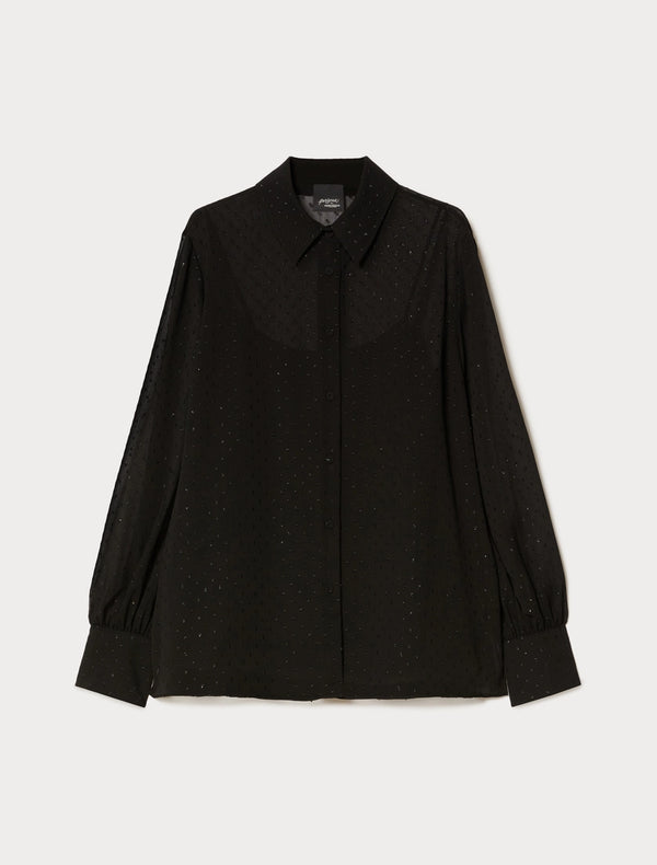 Camicia in creponne lamé - NERO PERSONA BY MARINA RINALDI