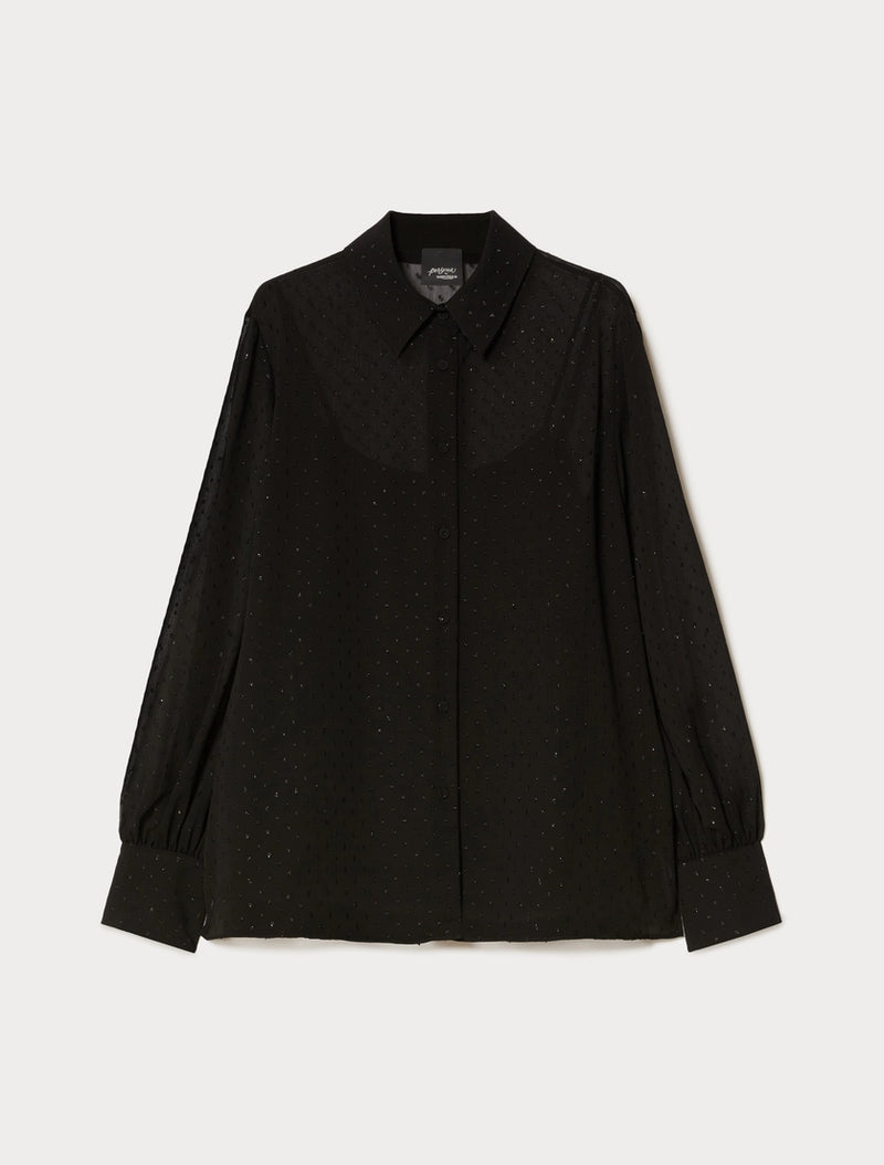 Camicia in creponne lamé - NERO PERSONA BY MARINA RINALDI