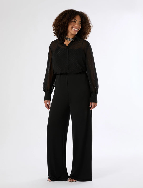 Camicia in creponne lamé - NERO PERSONA BY MARINA RINALDI