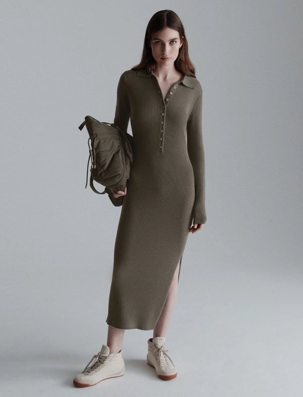 Abito a polo in pura lana - OLIVA MARELLA MONOCHROME