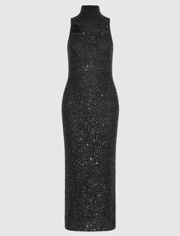 Abito smanicato in alpaca con paillette - GRIGIO MELANGE MARELLA