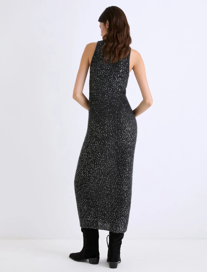 Abito smanicato in alpaca con paillette - GRIGIO MELANGE MARELLA