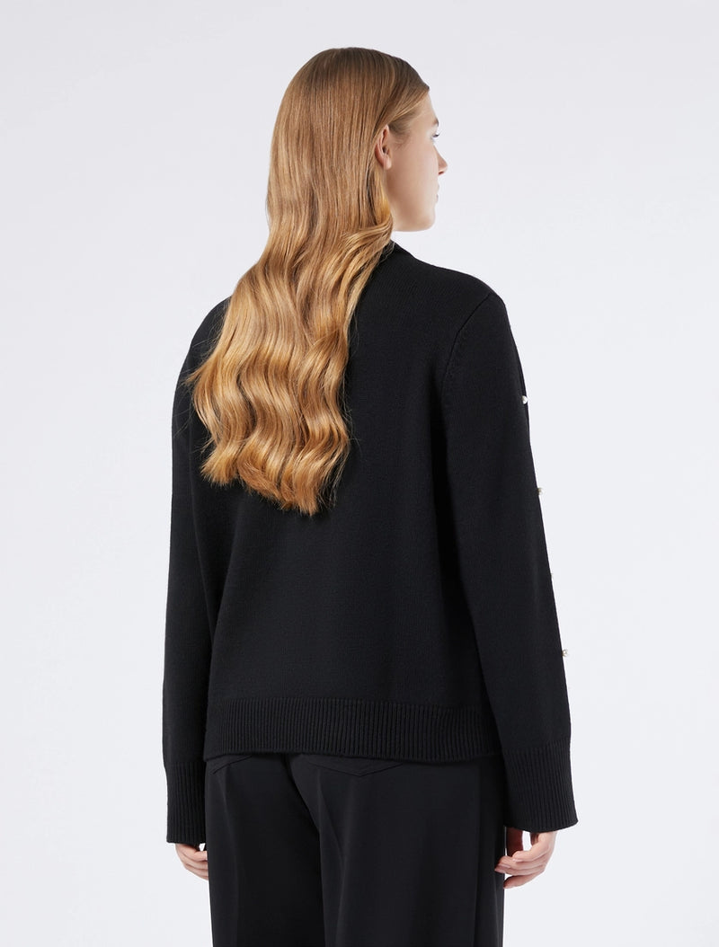 Cardigan in misto lana con perle - NERO PERSONA BY MARINA RINALDI