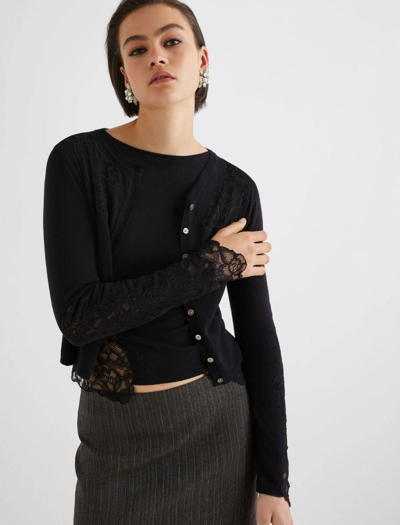 Cardigan con pizzo - NERO MARELLA