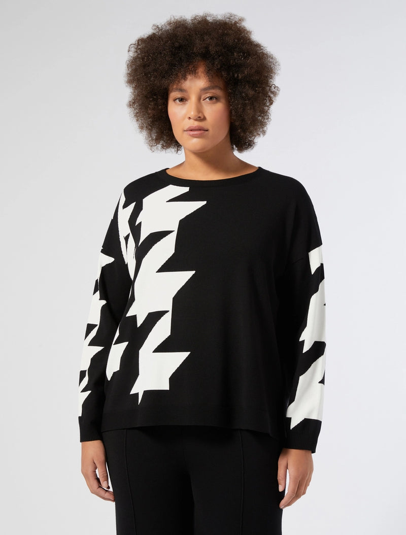 Maglia in viscosa a fantasia - BIANCO NERO PERSONA BY MARINA RINALDI