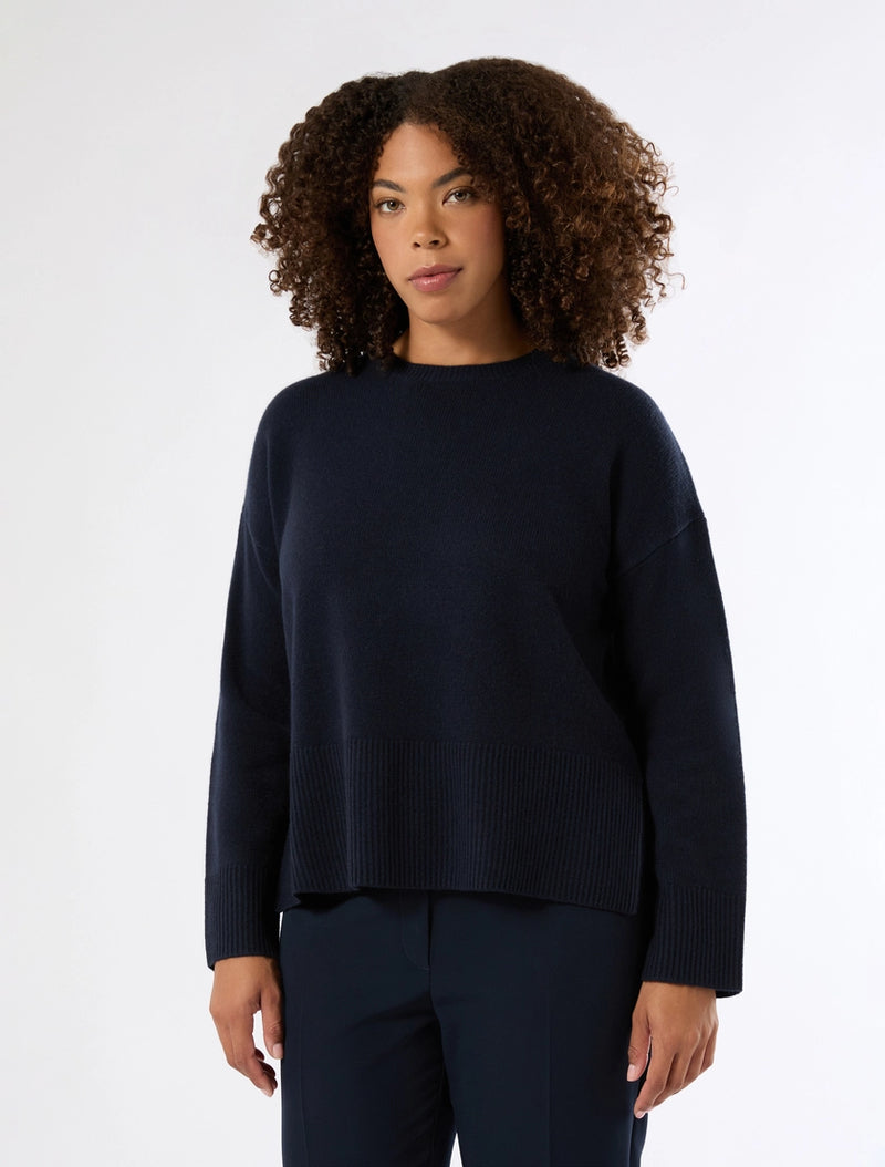 Maglia boxy in pura lana - BLU NOTTE PERSONA BY MARINA RINALDI