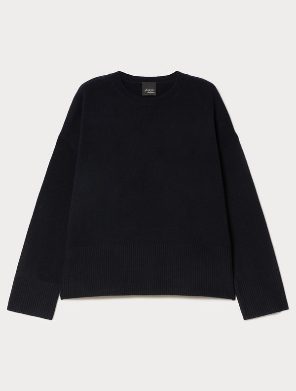 Maglia boxy in pura lana - BLU NOTTE PERSONA BY MARINA RINALDI