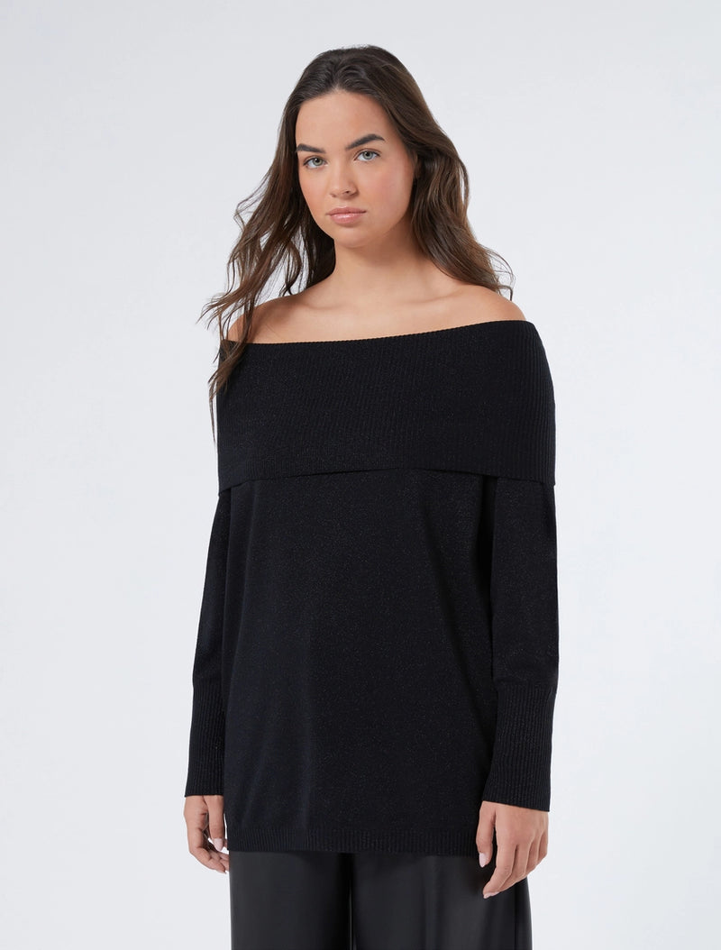 Maglia in viscosa lurex - NERO PERSONA BY MARINA RINALDI