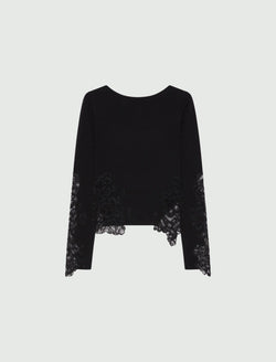 Maglia aderente con pizzo - NERO MARELLA