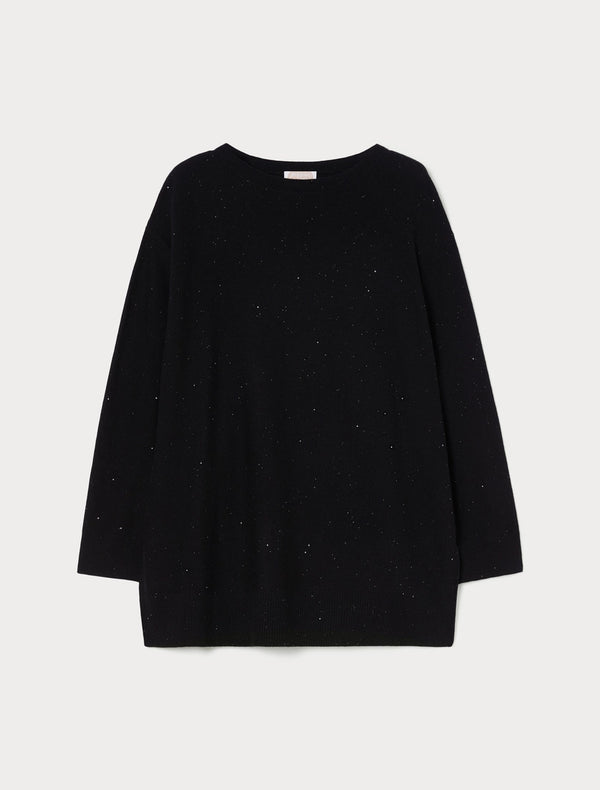 Maglia in lana con paillettes - NERO PERSONA BY MARINA RINALDI