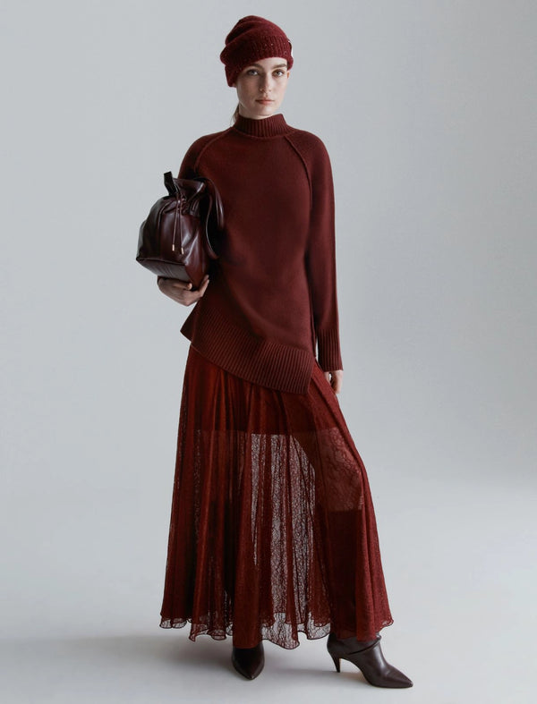 Maglia con collo alto - BORDEAUX MARELLA MONOCHROME