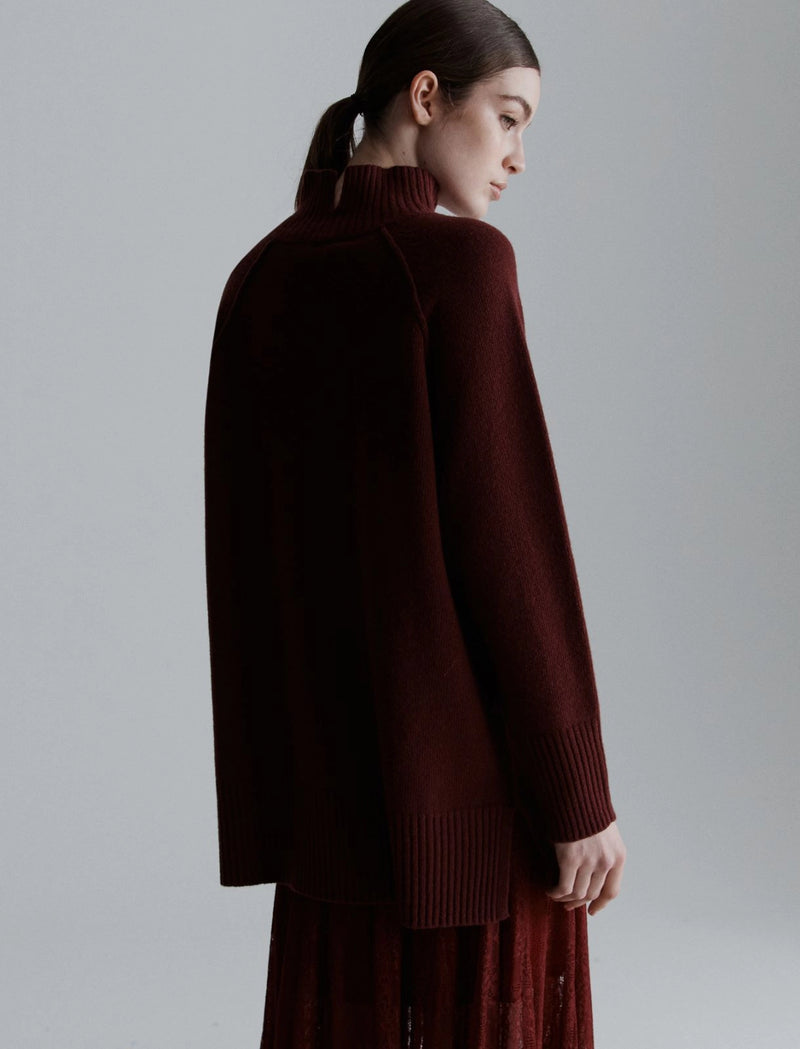 Maglia con collo alto - BORDEAUX MARELLA MONOCHROME