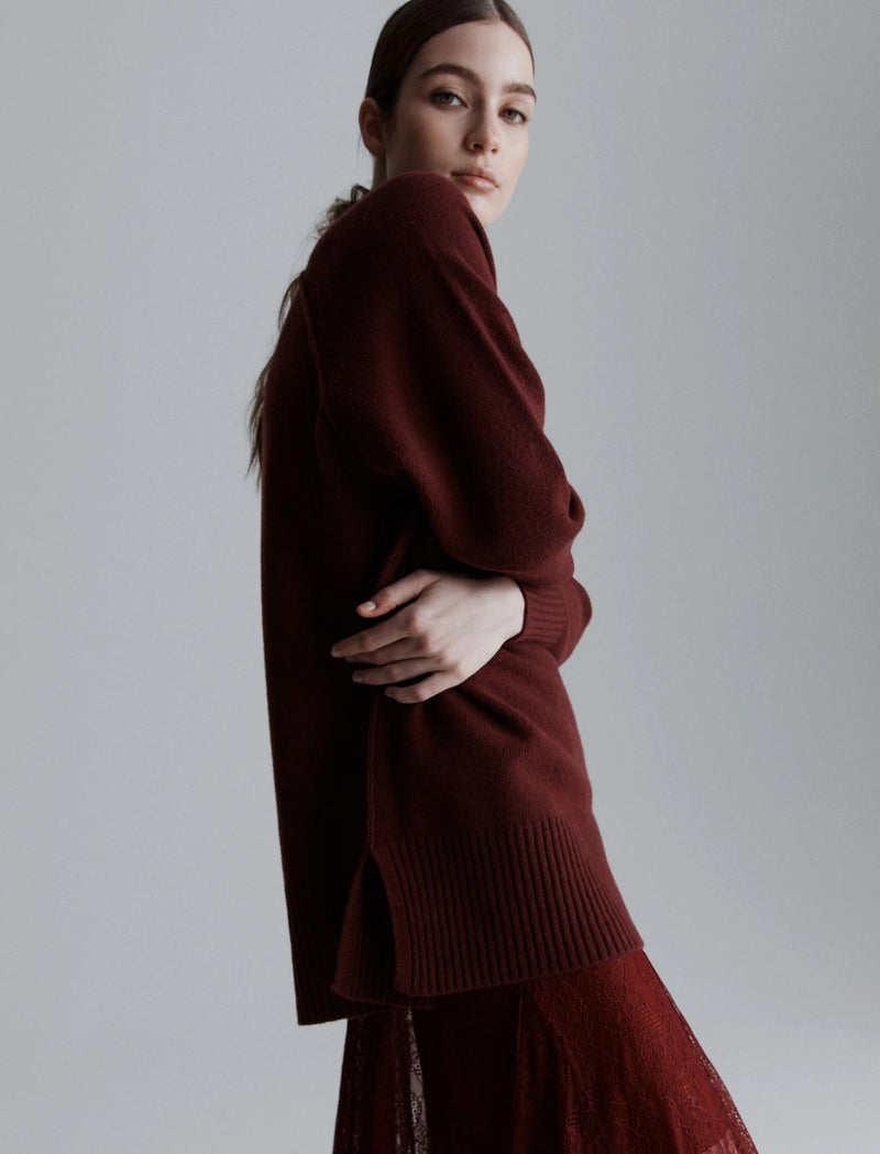 Maglia con collo alto - BORDEAUX MARELLA MONOCHROME