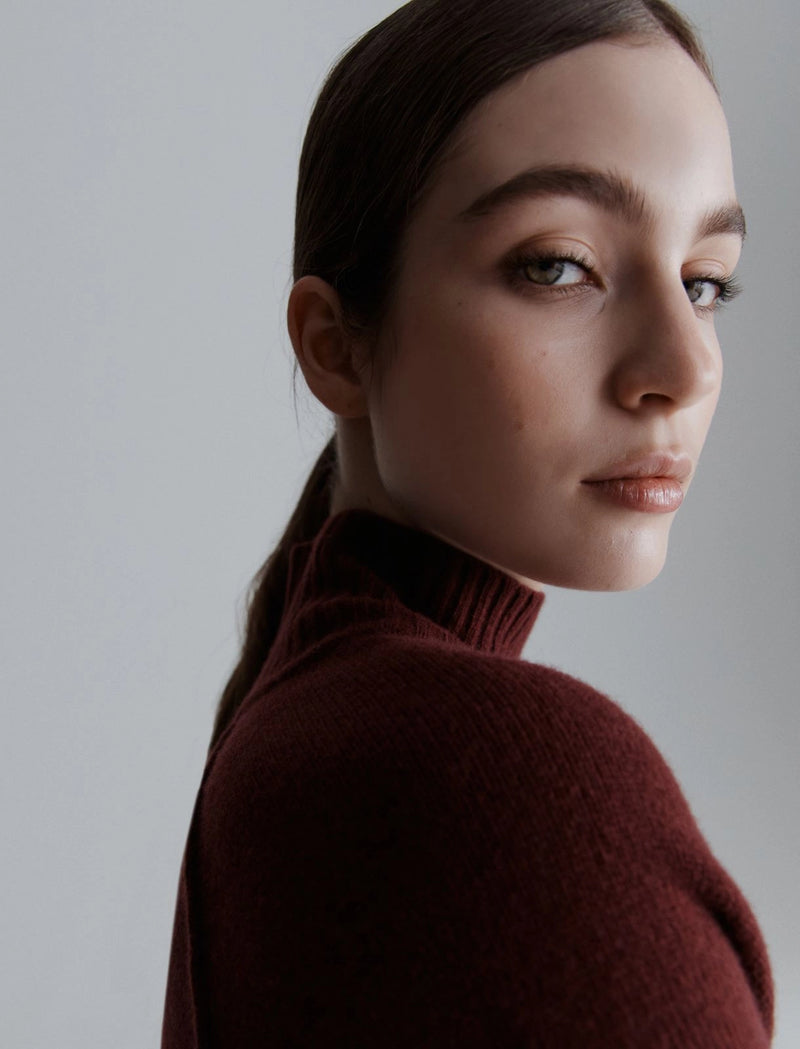 Maglia con collo alto - BORDEAUX MARELLA MONOCHROME