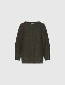 Maglia dritta in misto cashmere - VERDE OLIVA MARELLA MONOCHROME