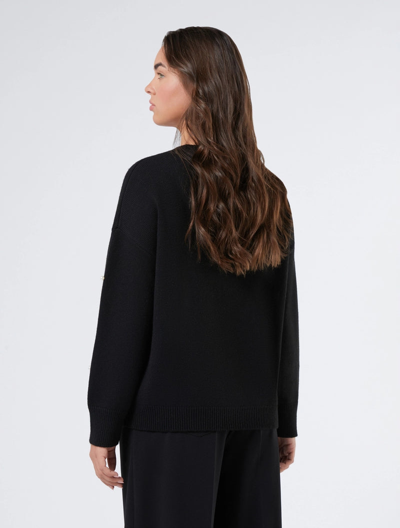 Maglia in misto cachemire con perle - NERO PERSONA BY MARINA RINALDI