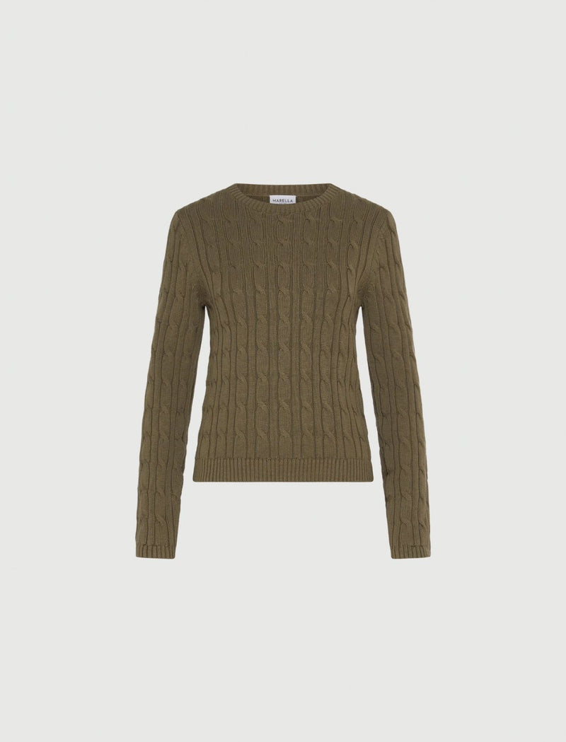Maglia a trecce - KAKI MARELLA