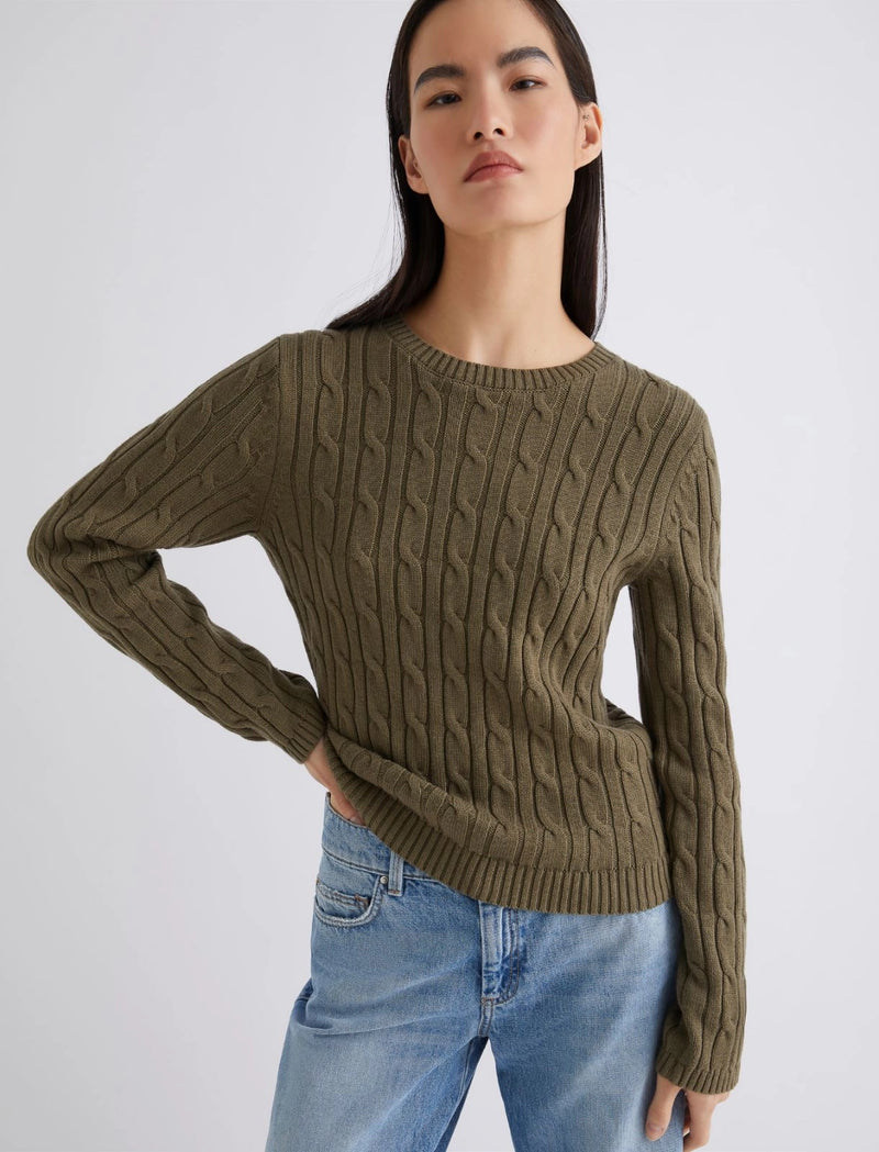Maglia a trecce - KAKI MARELLA