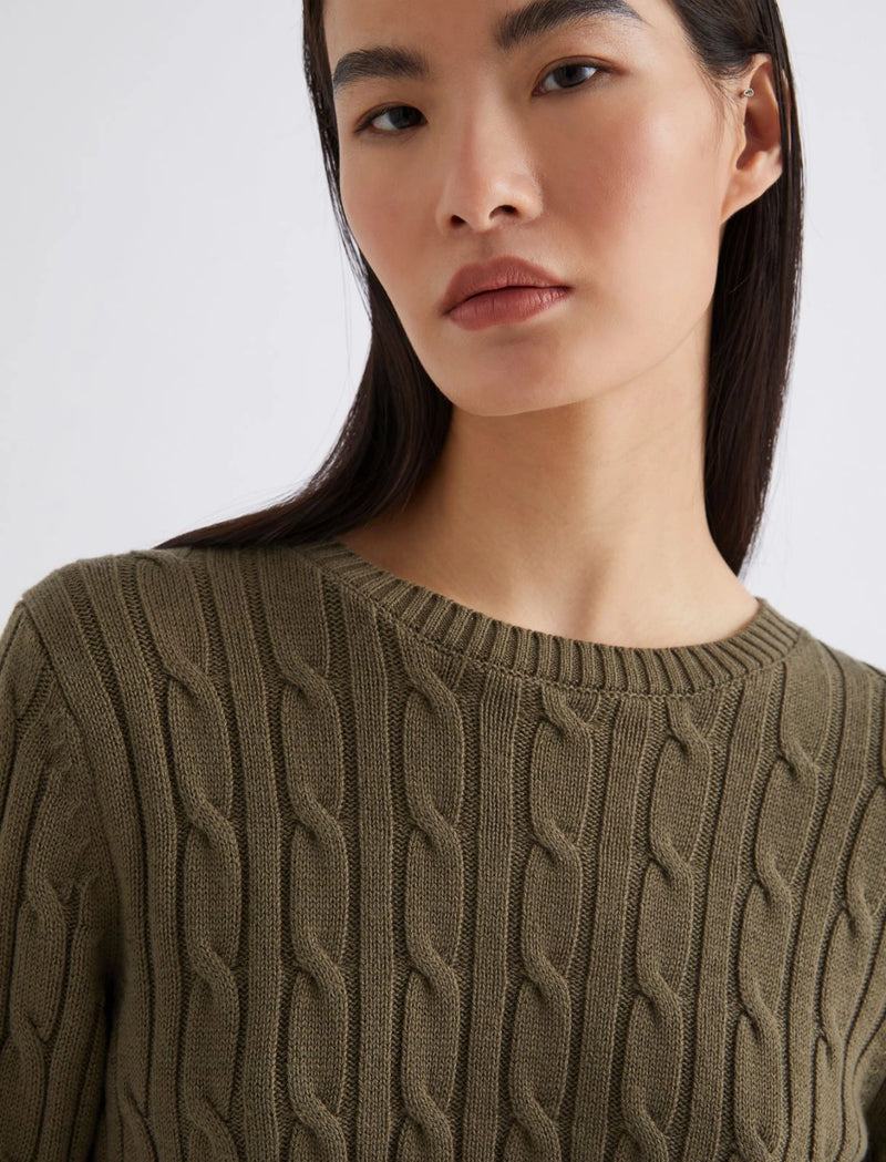 Maglia a trecce - KAKI MARELLA