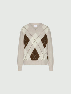 Maglia con intarsi in misto cashmere - NATURALE MARELLA