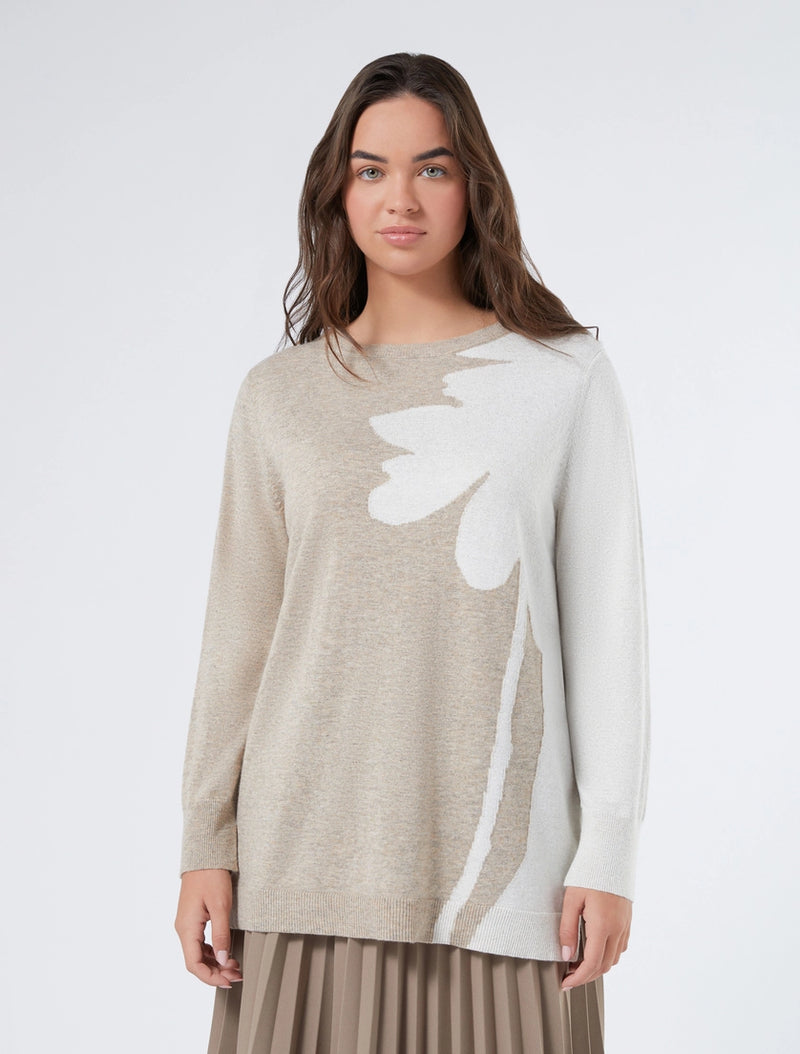 Maglia in misto cachemire con lurex - MARRONE