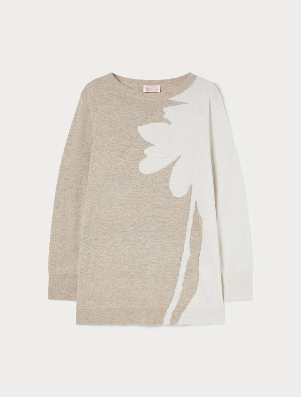 Maglia in misto cachemire con lurex - MARRONE