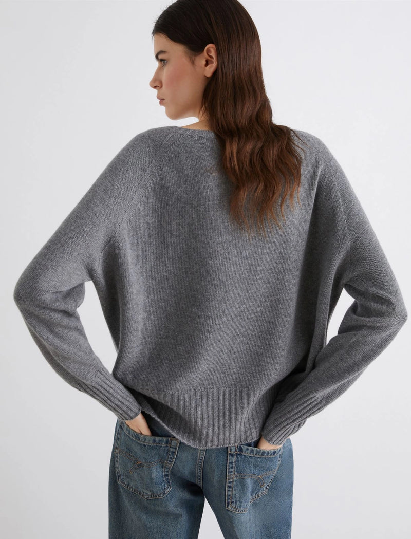 Maglia oversize in misto cashmere - GRIGIO MEDIO MARELLA