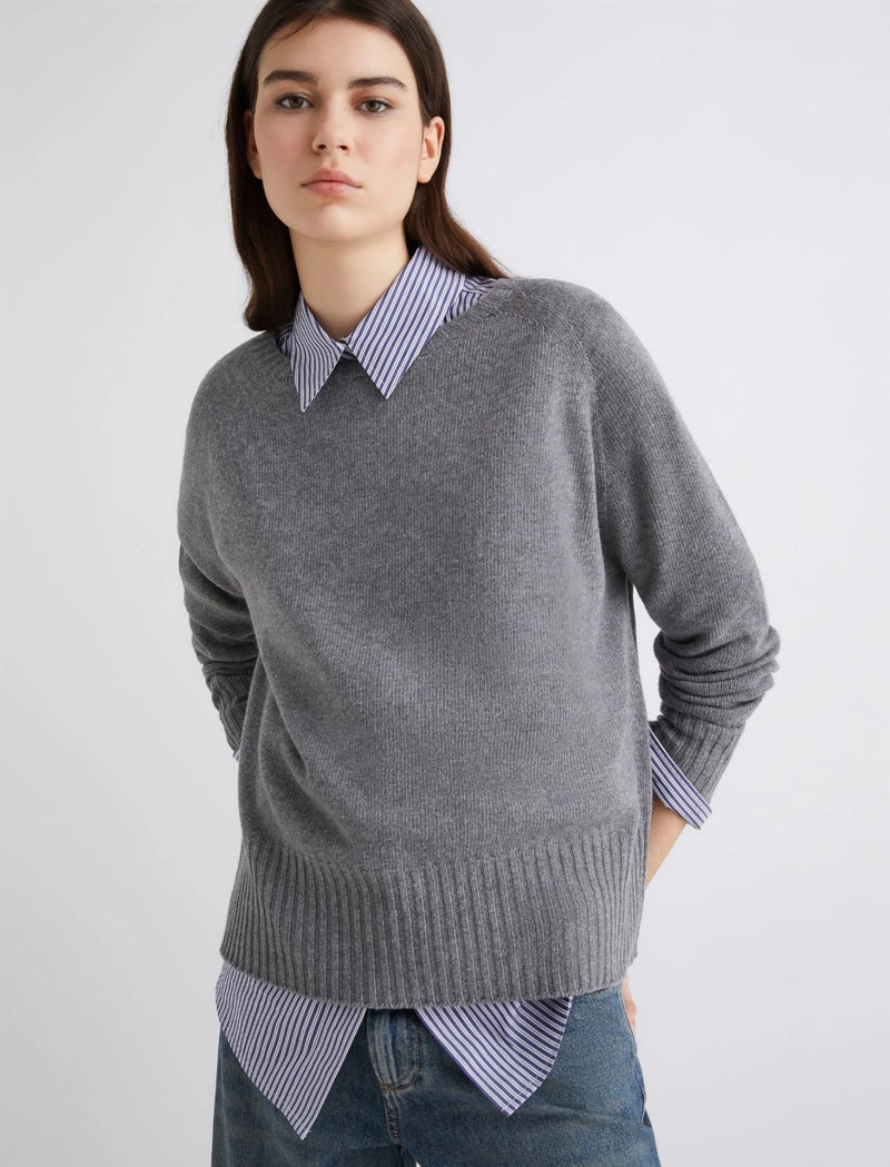Maglia oversize in misto cashmere - GRIGIO MEDIO MARELLA
