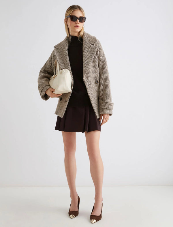 Maglia over in lana e cashmere - MARRONE MARELLA
