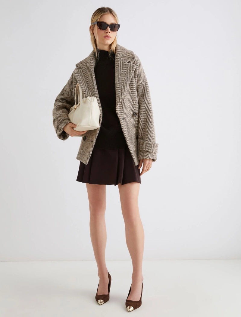 Maglia over in lana e cashmere - MARRONE MARELLA