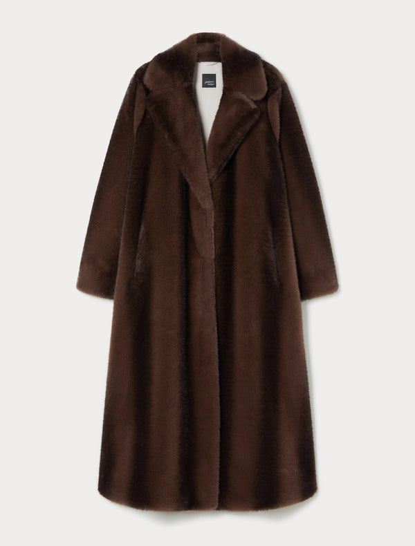 Cappotto lungo dalla texture soffice - MARRONE PERSONA BY MARINA RINALDI