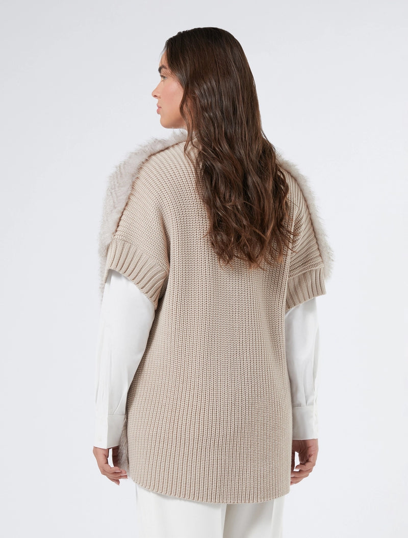 Cappa in maglia e texture soffice - TORTORA PERSONA BY MARINA RINALDI