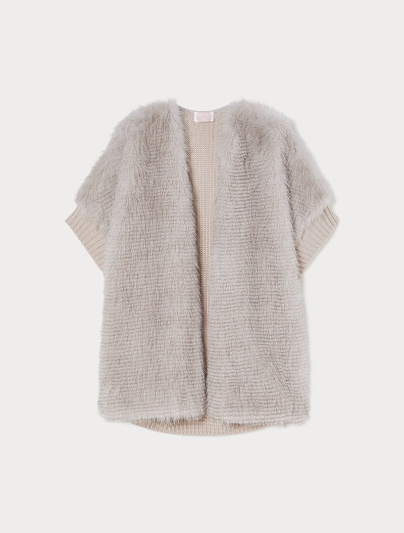 Cappa in maglia e texture soffice - TORTORA PERSONA BY MARINA RINALDI