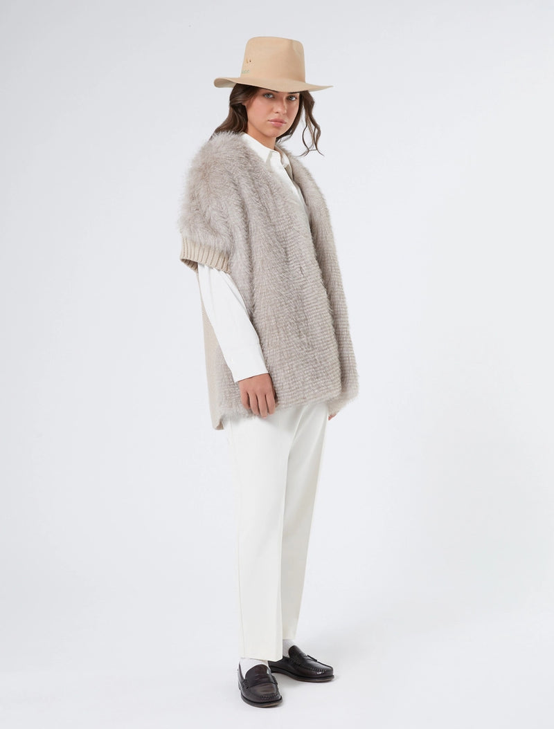 Cappa in maglia e texture soffice - TORTORA PERSONA BY MARINA RINALDI