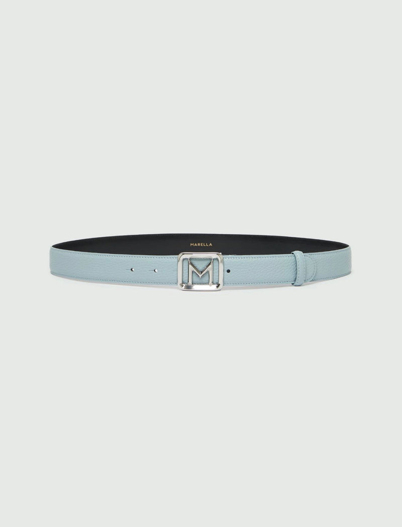 Cintura con fibbia dorata M - Azzurro Marella