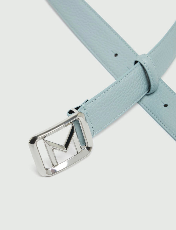 Cintura con fibbia dorata M - Azzurro Marella