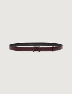 Cintura con fibbia verniciata - MARRONE BORDEAUX MARELLA