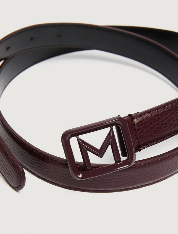 Cintura con fibbia verniciata - MARRONE BORDEAUX MARELLA