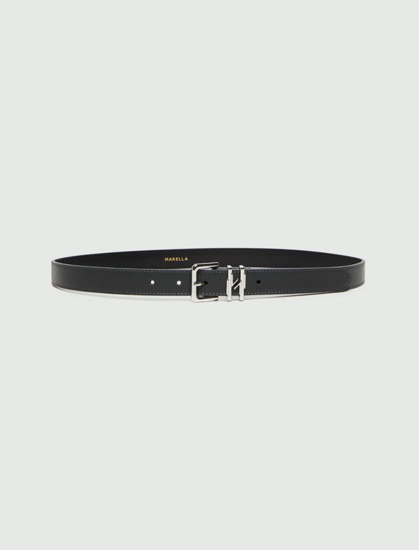 Cintura in pelle con passante - ANTRACITE MARELLA MONOCHROME