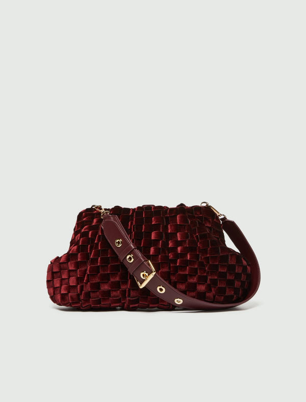 Pochette morbida in velluto intrecciato - BORDEAUX MARELLA