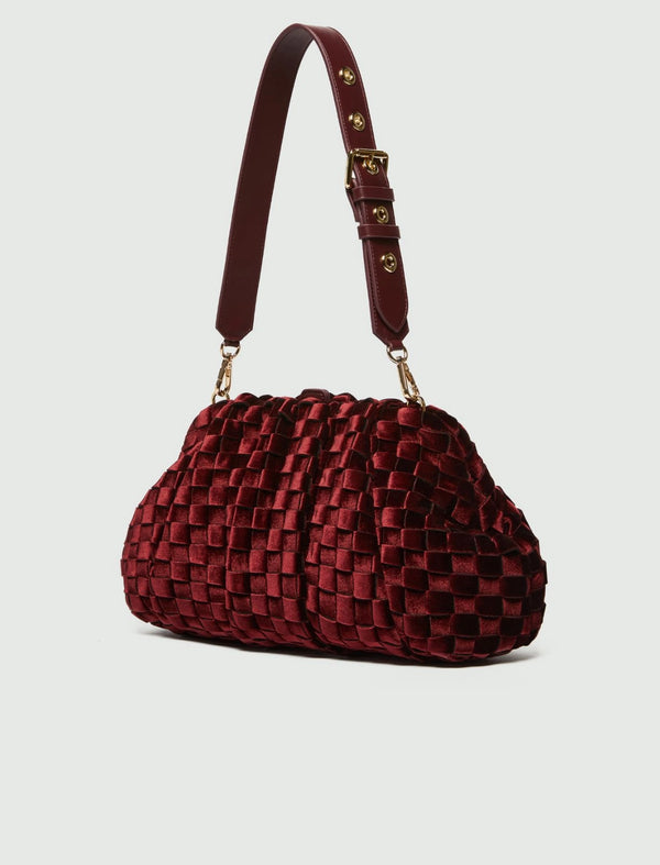 Pochette morbida in velluto intrecciato - BORDEAUX MARELLA