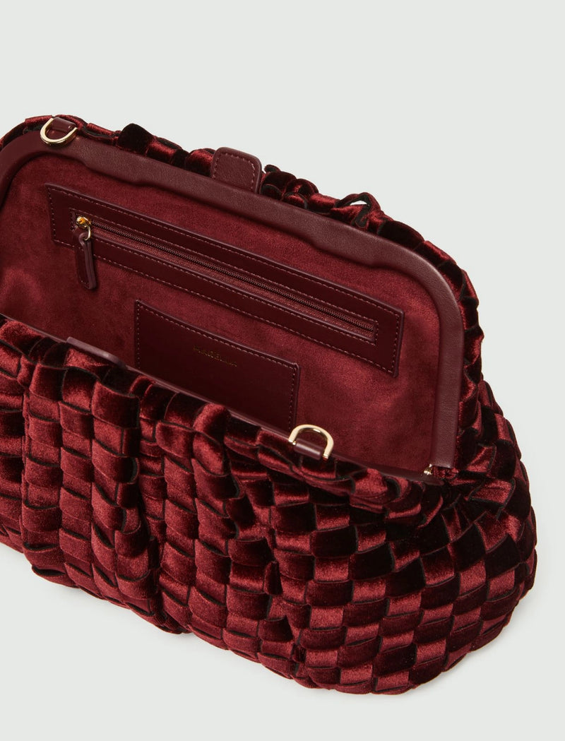 Pochette morbida in velluto intrecciato - BORDEAUX MARELLA