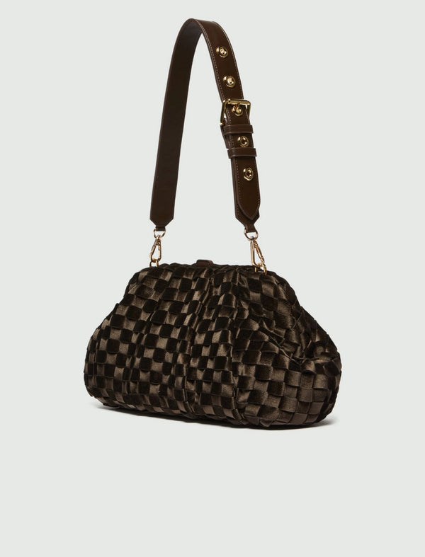 Pochette morbida in velluto intrecciato - TESTA MORO MARELLA