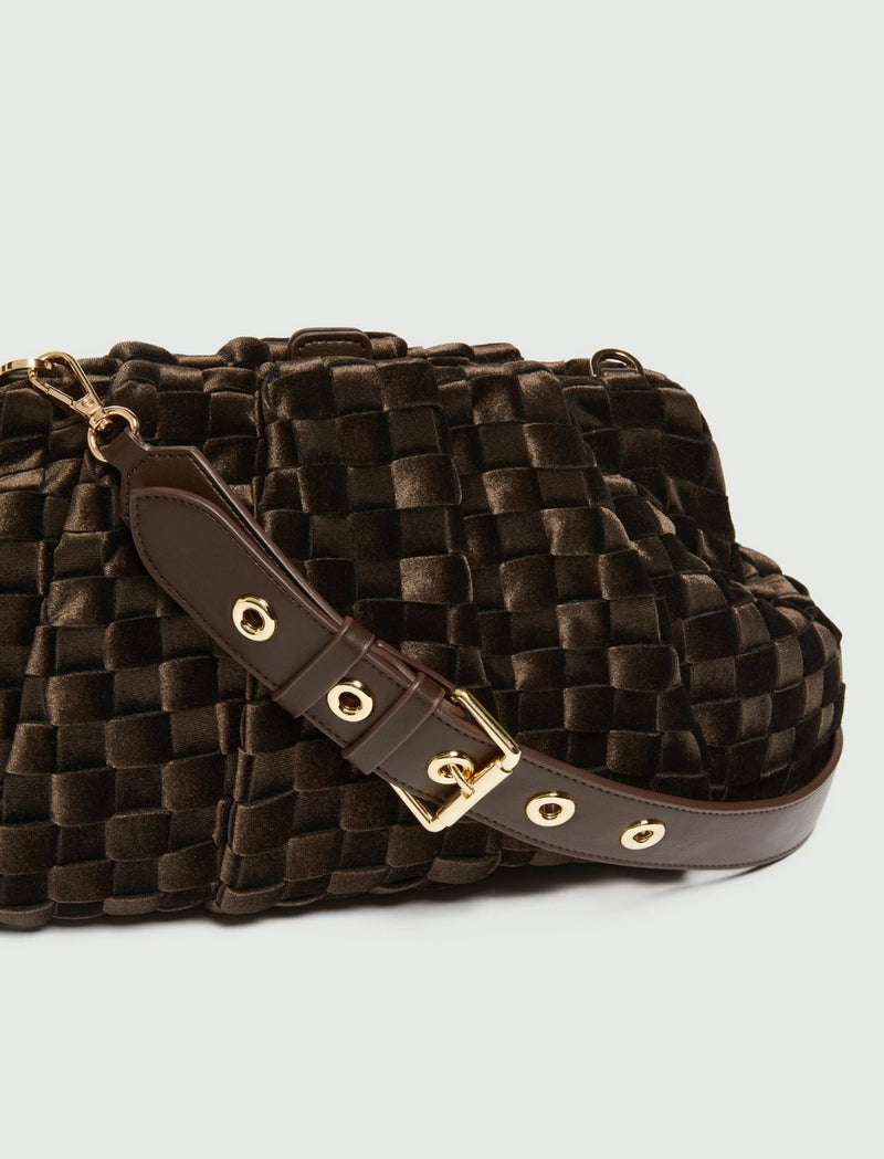Pochette morbida in velluto intrecciato - TESTA MORO MARELLA